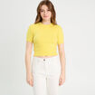 Pull manches courtes jaune pastel femme