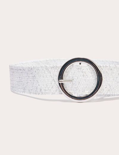 Ceinture élastiquée ecru femme