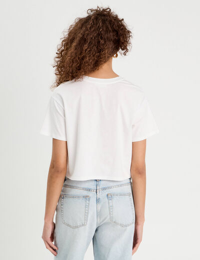 T-shirt cropped blanc femme
