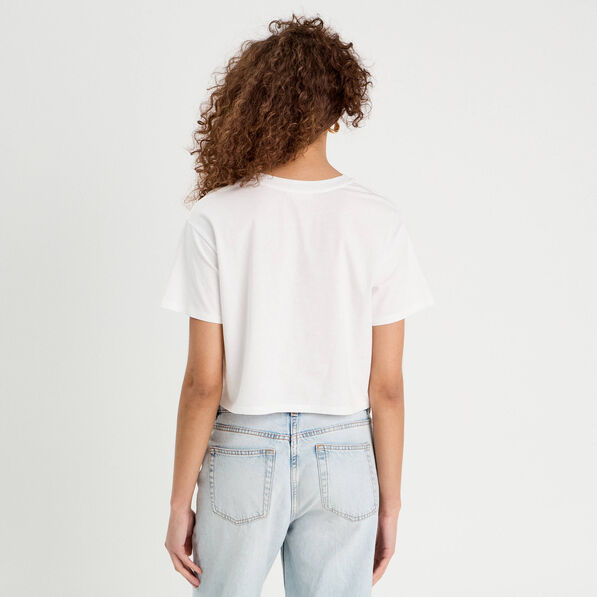 t shirt cropped blanc femme T-shirt cropped blanc femme