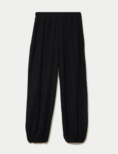 Pantalon bouffant taille standard noir femme
