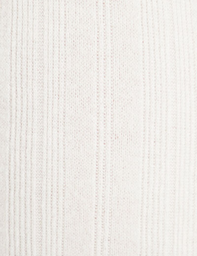 T-shirt poignets fourrure ecru femme