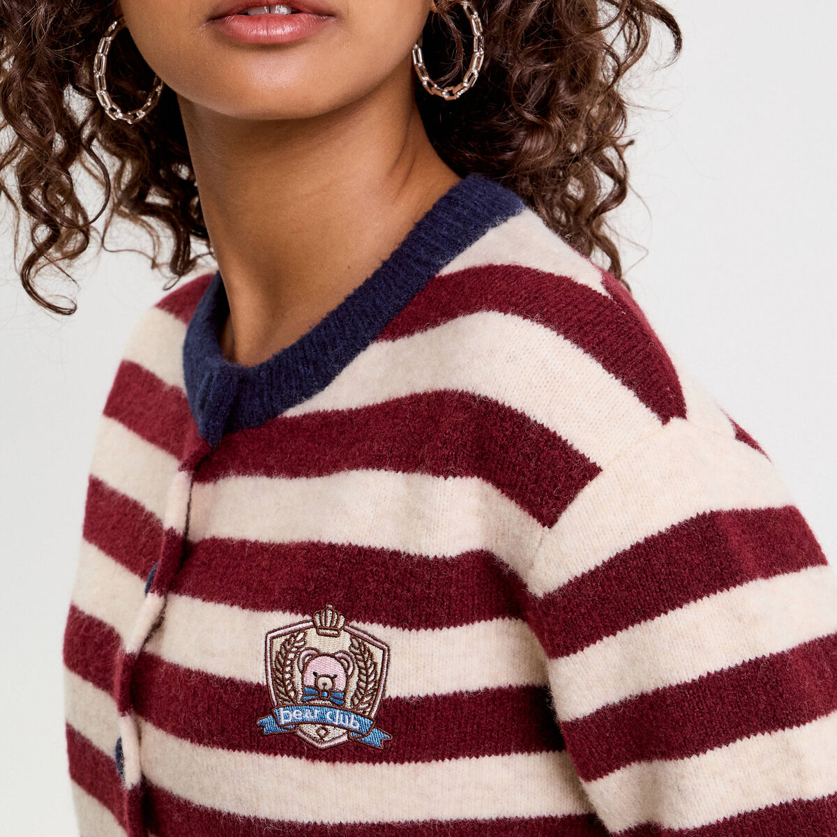 Gilet manches longues bordeaux femme