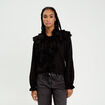 Blouse &agrave; volants noir femme