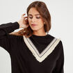 Sweat avec franges noir femme