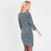 Robe moulante manches 3/4 noir femme