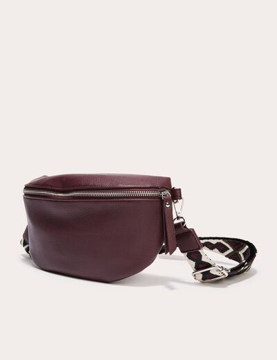 Sac banane en bandoulière bordeaux femme