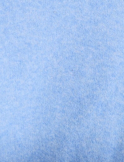 Gilet manches longues fleurs brod&eacute;es bleu ciel femme