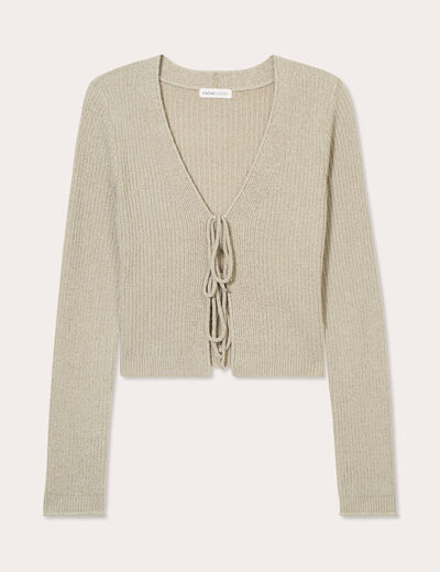 Gilet noeuds devant vert kaki femme