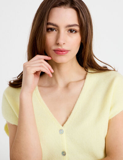 Gilet sans manches jaune clair femme