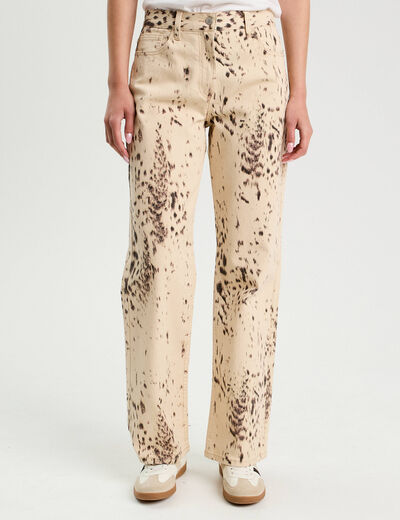 Pantalon droit marron foncé femme