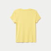 T-shirt c&ocirc;tel&eacute; ajust&eacute; manches courtes jaune pastel femme