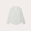 Chemise manches longues contenant du lin vert femme