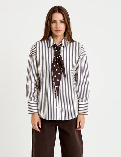 Chemise oversize manches longues blanc femme