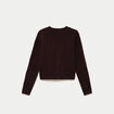 Gilet col v manches longues marron fonc&eacute; femme