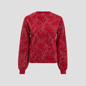 Sweat manches longues rouge femme