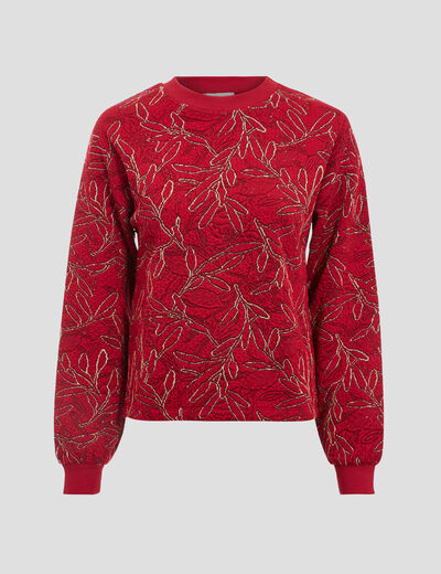 Sweat manches longues rouge femme