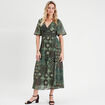 Robe longue évasée noir femme