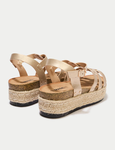 Sandales &agrave; talon couleur or femme