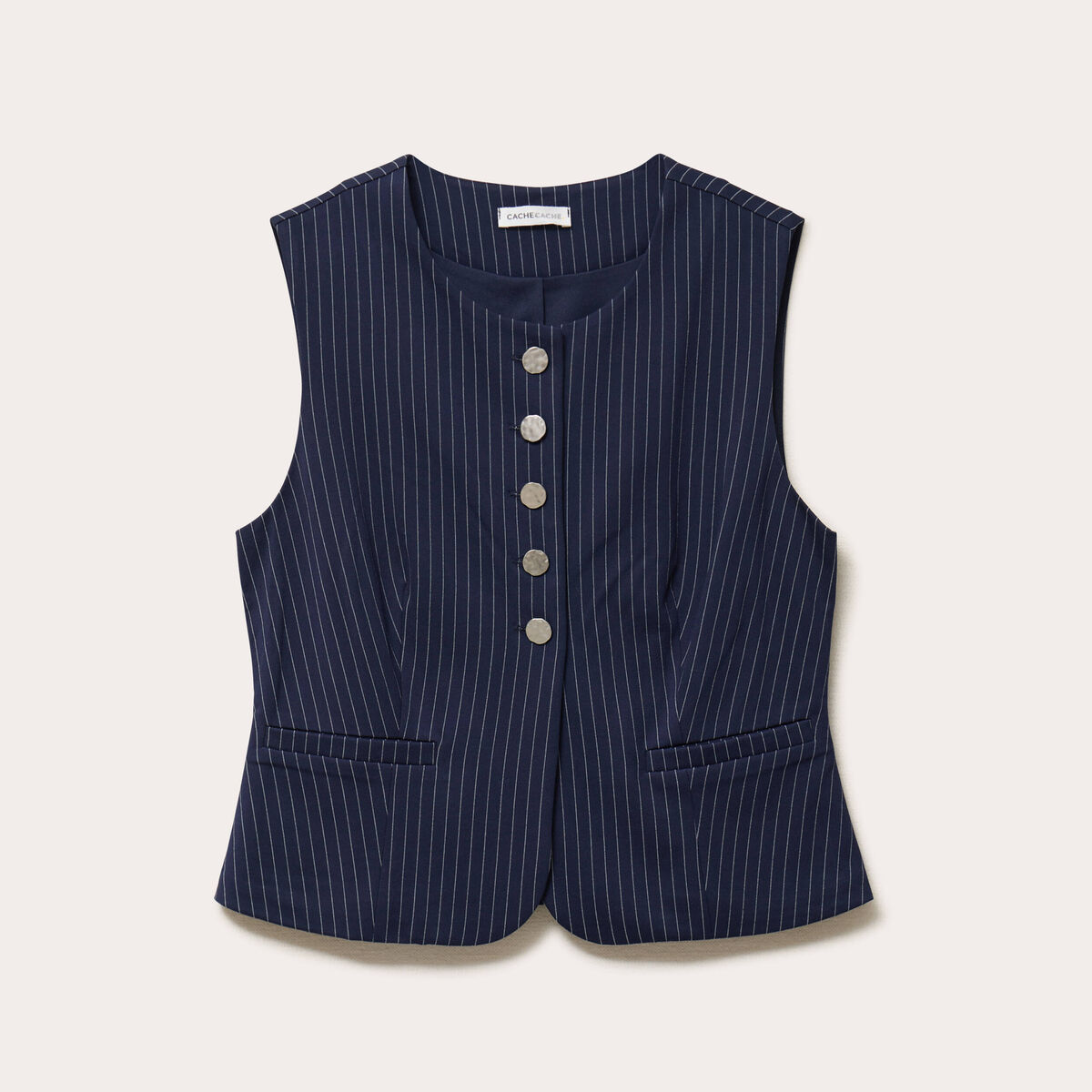 Veston sans manches bleu femme