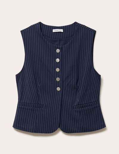 Veston sans manches bleu femme
