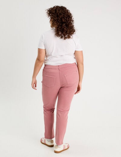 Jeans slim 5 poches vieux rose femme