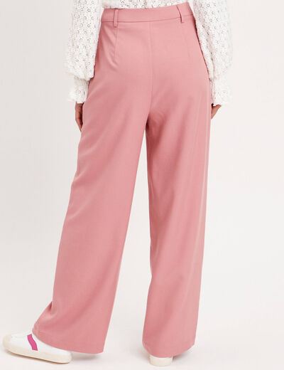 Pantalon jambe large rose femme