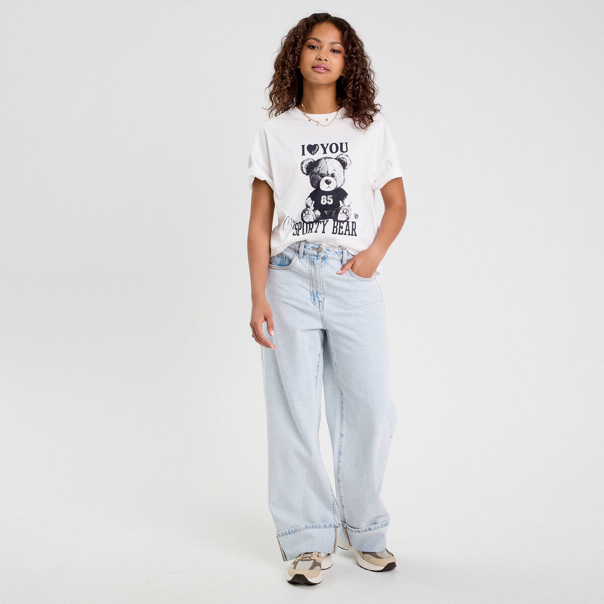 T-shirt manches courtes blanc femme