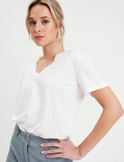 T-shirt manches courtes blanc femme