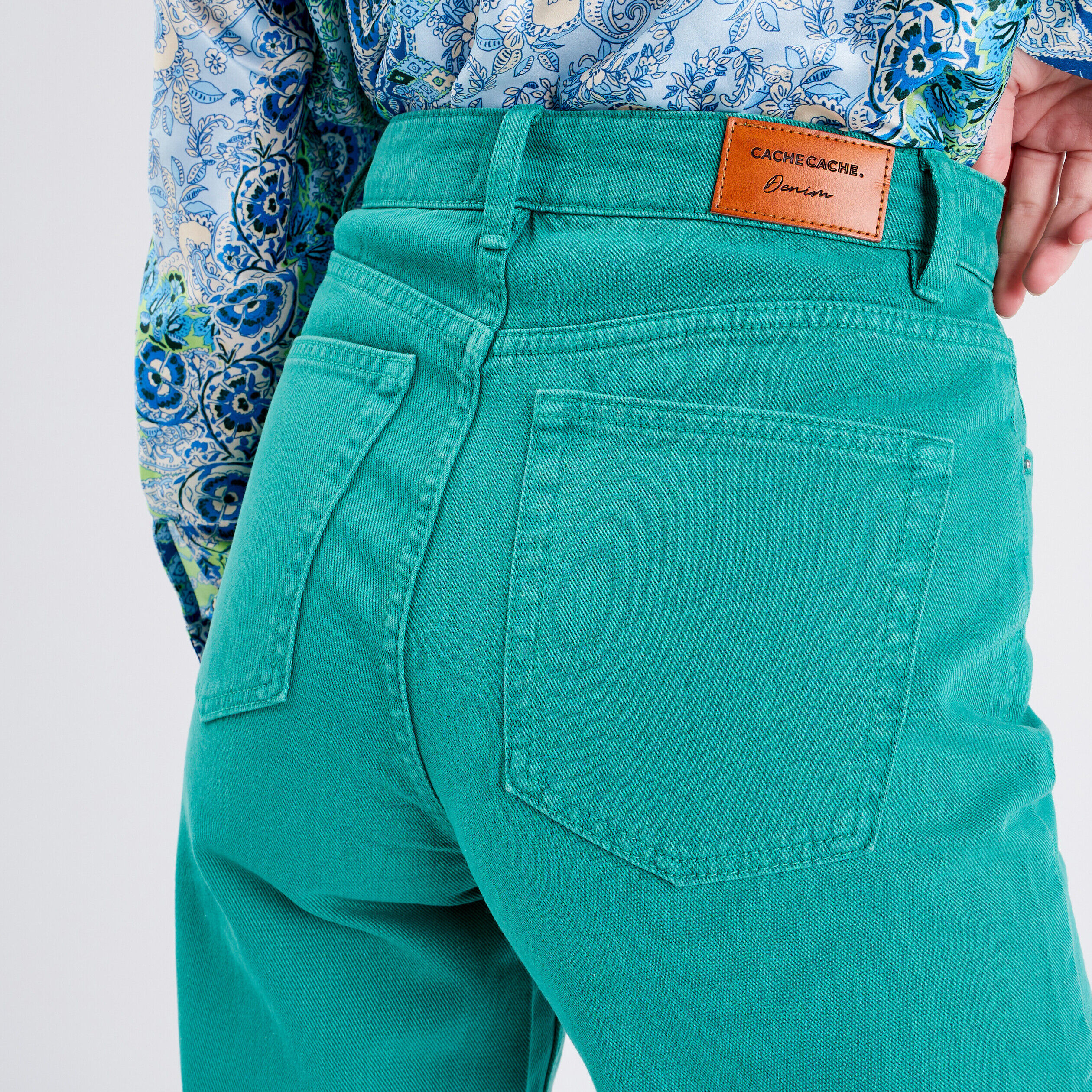 Jeans taille haute Vert Femme Vib s