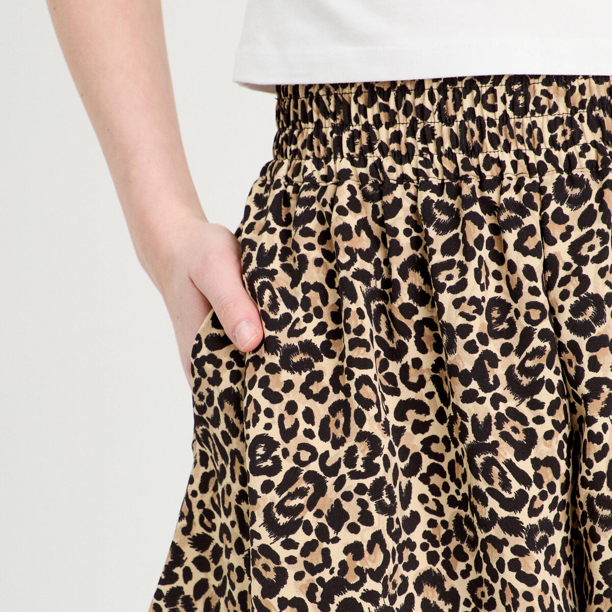 Short fluide regular beige femme