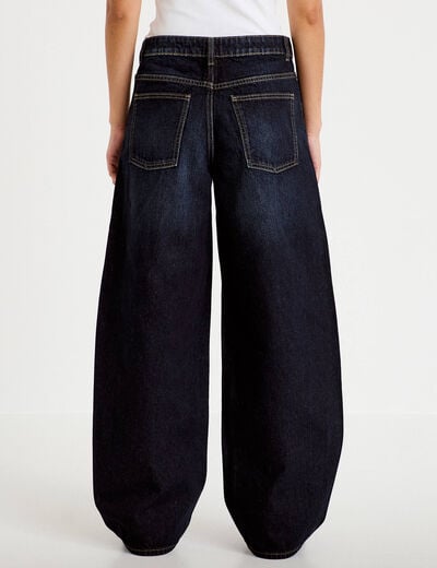 Jean coupe large denim brut femme