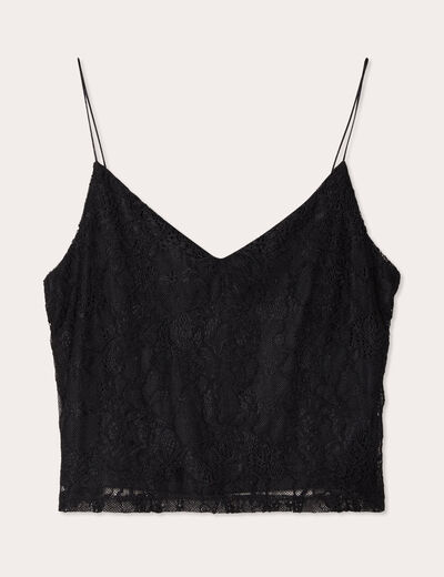 Débardeur dentelle noir femme