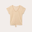 T-shirt d&eacute;tail noeud sable femme