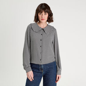 Blouse col claudine blanc femme