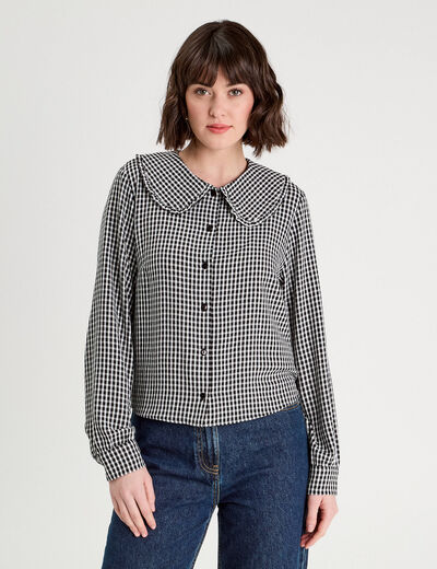 Blouse col claudine blanc femme