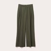 Pantalon large &agrave; pinces vert kaki femme