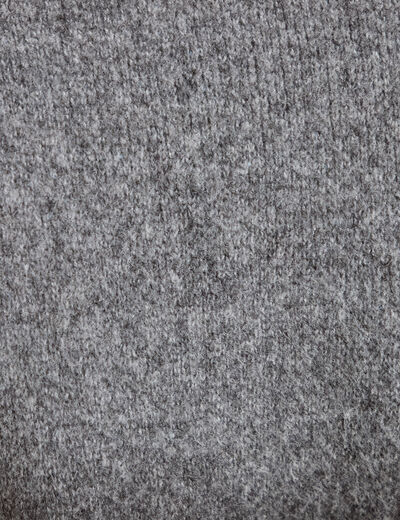 Cardigan col rond manches longues gris fonc&eacute; femme