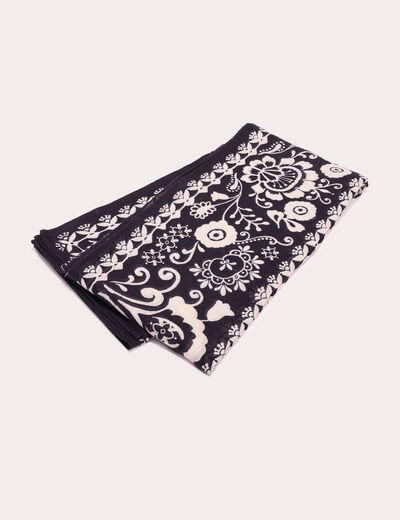 Foulard carré noir femme