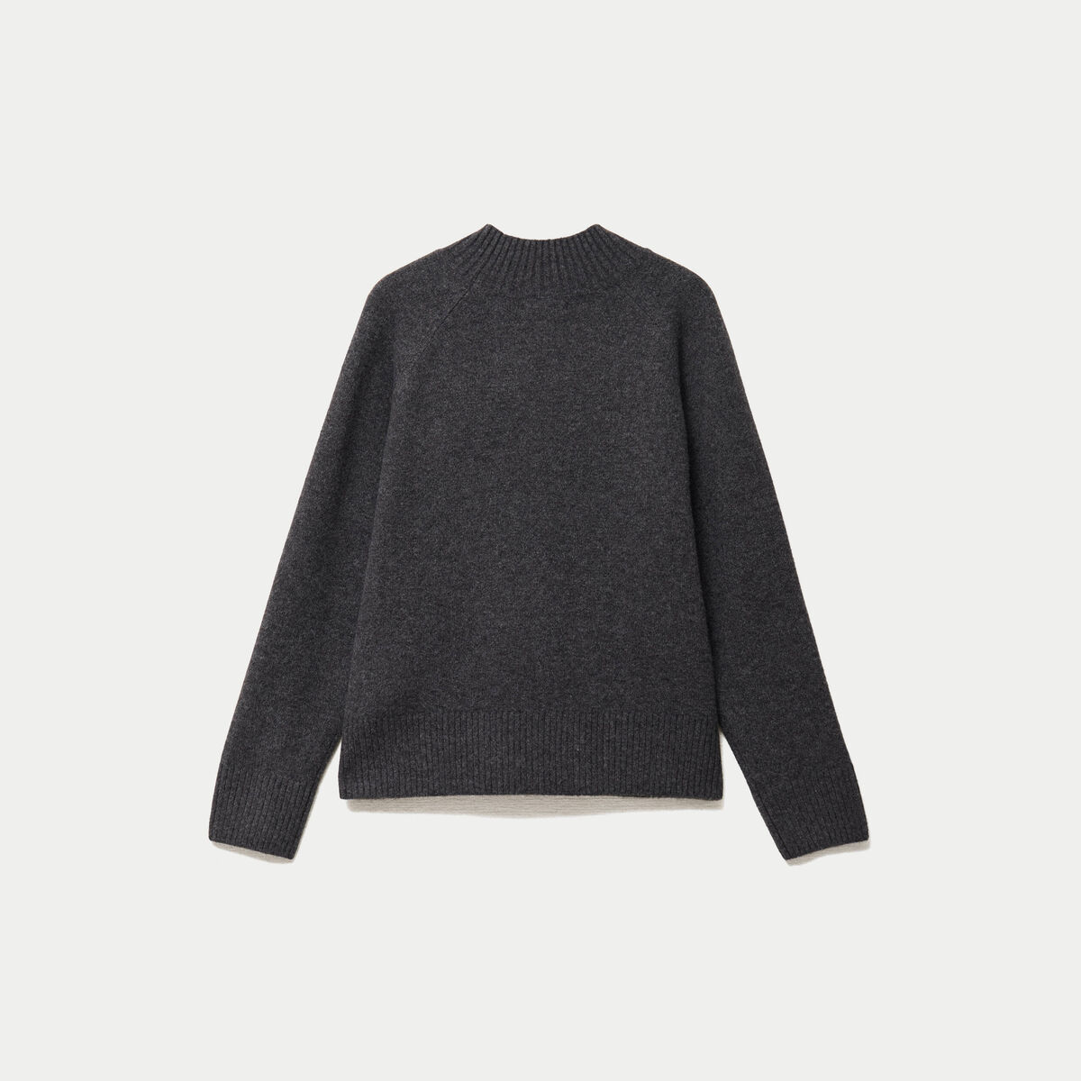 Pull col montant manches longues gris fonc&eacute; femme