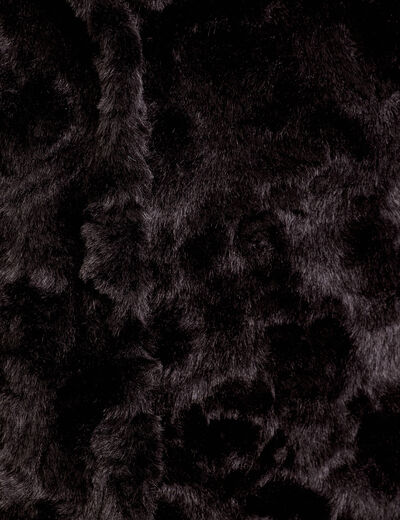 Veste droite à capuche noir femme