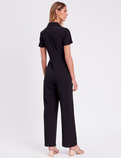 Combinaison pantalon à pinces noir femme