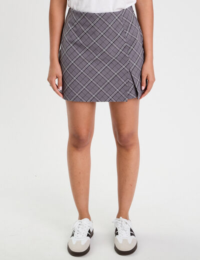 Jupe-short évasée gris femme