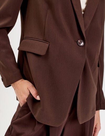 Veste esprit blazer marron fonc&eacute; femme