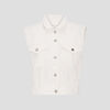Veste droite en jean ecru femme