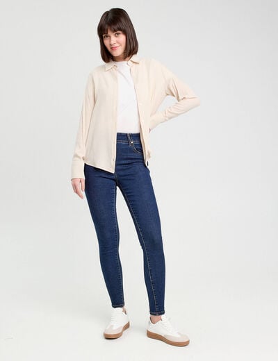 Jeans skinny 5 poches denim brut femme