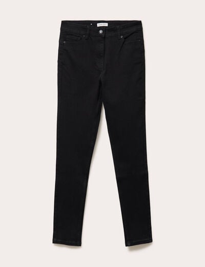 Jean skinny push-up taille standard denim noir femme