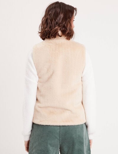 Veste sans manches fermeture zipp&eacute;e ivoire femme