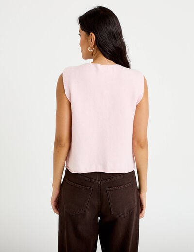 Gilet sans manches rose clair femme