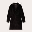 Robe trapèze velours zippée noir femme